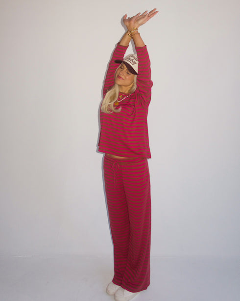 Beach Bum Striped Set // Sunset Pink